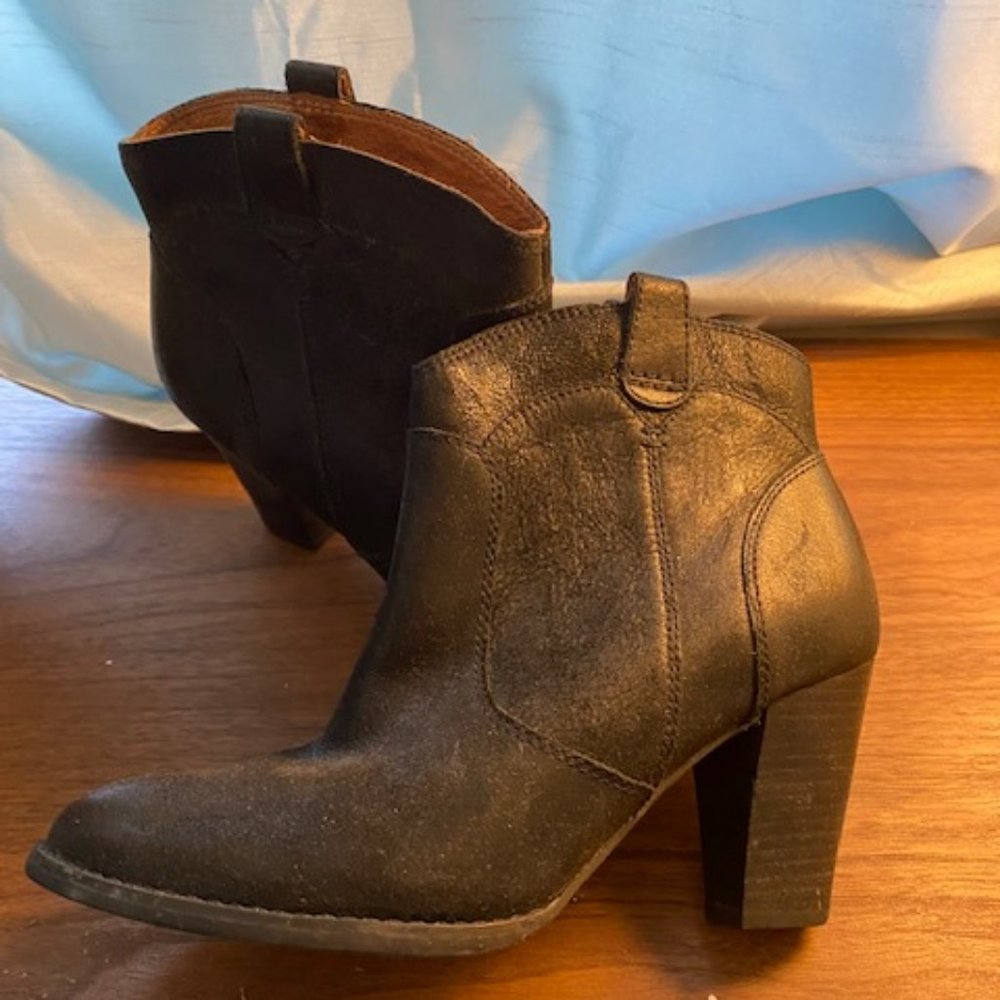 Clarks Black Heel Booties size 7.5
